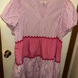 Pink and White Striped Dress